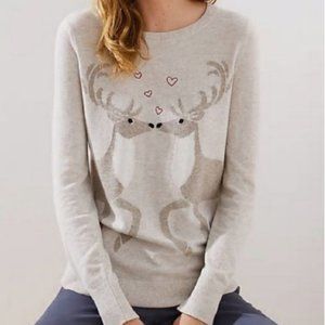 Ann Taylor Loft Reindeer Kissing Sweater